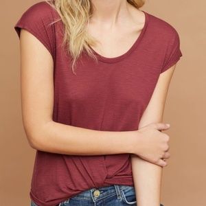 Pure + Good Short Sleeve Maroon Shirt with Knot